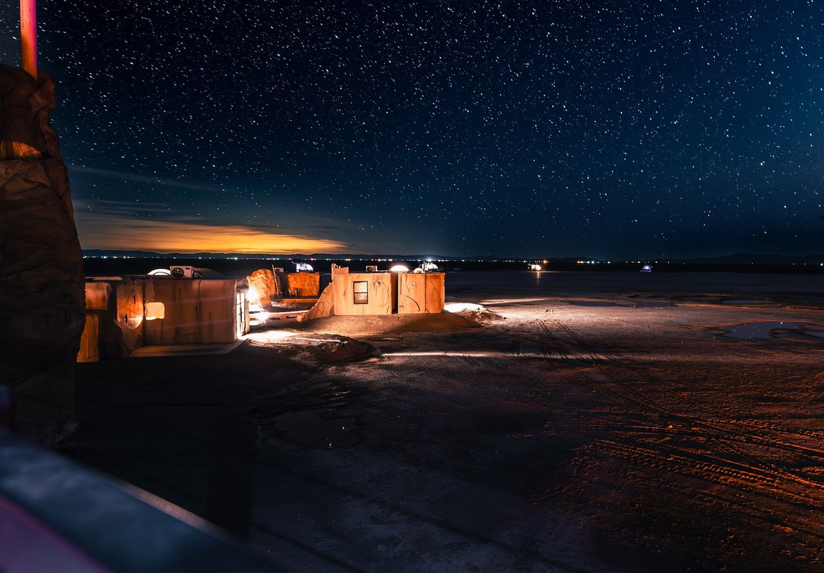 The panoramic views are otherworldly.

Guests jet around the vast expanse in custom-built sand cruisers.

He opened 6 mo ago, and the place is ripping on social media.