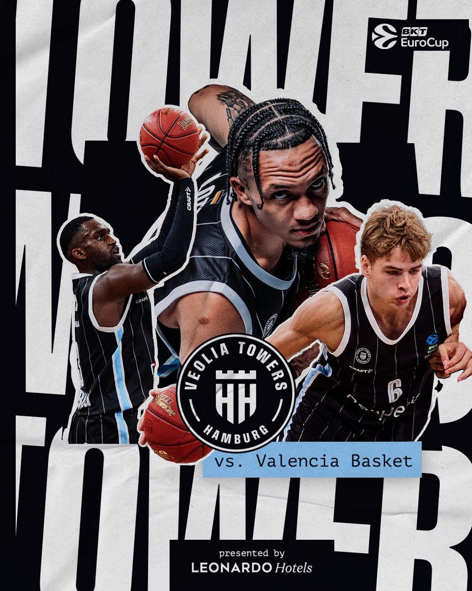 hamburgtowers's tweet photo. 𝕍𝔸𝕄𝕆𝕊, 𝕋𝕆𝕎𝔼ℝ𝕊 💥🏀 Auf geht's in den nächsten #GameDay. Here we go @EuroCup #Round02

🫡 vs. @valenciabasket
🏀 Tipoff 20:30 Uhr
📺 ab 20:20 Uhr live - alle Spiele der #BKTEuroCup gibt's live: https://t.co/BZ8dbqy91R #VeoliaTowersHamburg #RoadToGreatness https://t.co/8n1olBVLkU