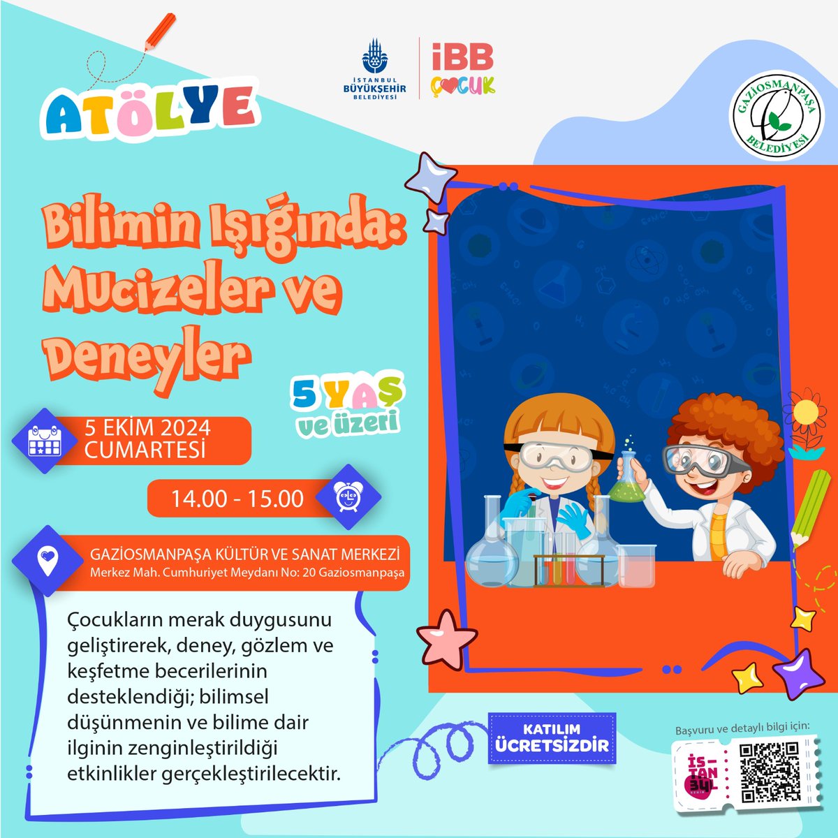 goptasanat's tweet photo. Bilim meraklısı minikler için muhteşem bir atölye 🚀

"Bilimin Işığında: Mucizeler ve Deneyler" atölyemizde 5 yaş ve üzeri çocuklarımızı, deney ve gözlemlerle bilim dünyasını keşfetmeye davet ediyoruz. 🧪🔬 https://t.co/snjRPJnDJK