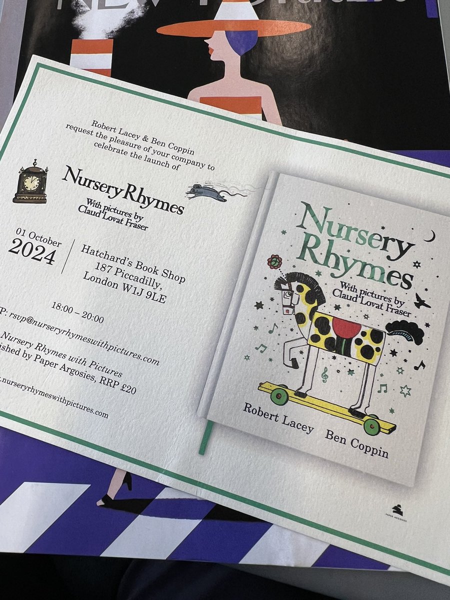 achuka's tweet image. Looking forward to hearing all about this collaboration between @robertlacey_com and @bcoppincreative at the launch this evening in @Hatchards #nurseryrhymes
