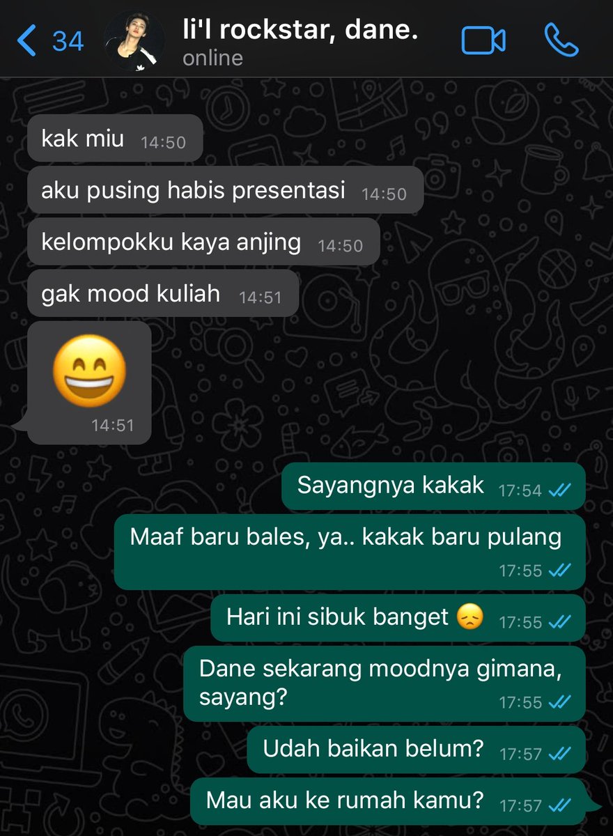 amoristte's tweet photo. taessung few tweets au, daily convo miguel dan pacar brondongnya, dante. https://t.co/UgTb9klDtj