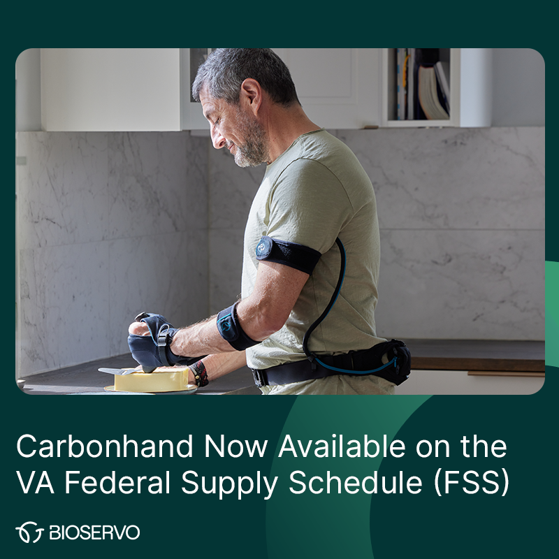 This significantly enhances access to Carbonhand for veterans with impaired hand function, offering them a valuable tool for regaining independence and improving their quality of life. Read the entire press release here: bioservo.com/us/press-relea…