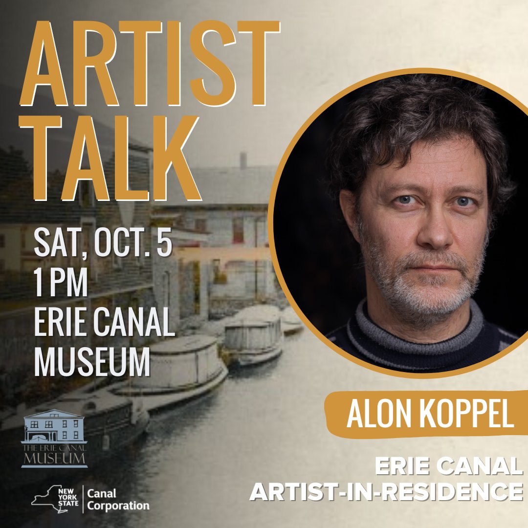Catch up with one of this year's Erie Canal Artists-in-Residence this Saturday!

Photographer Alon Koppel will present his project “Then &amp; Now,” which centers on “rephotography.” 

Register here: eriecanalmuseum.org/store/product/…
