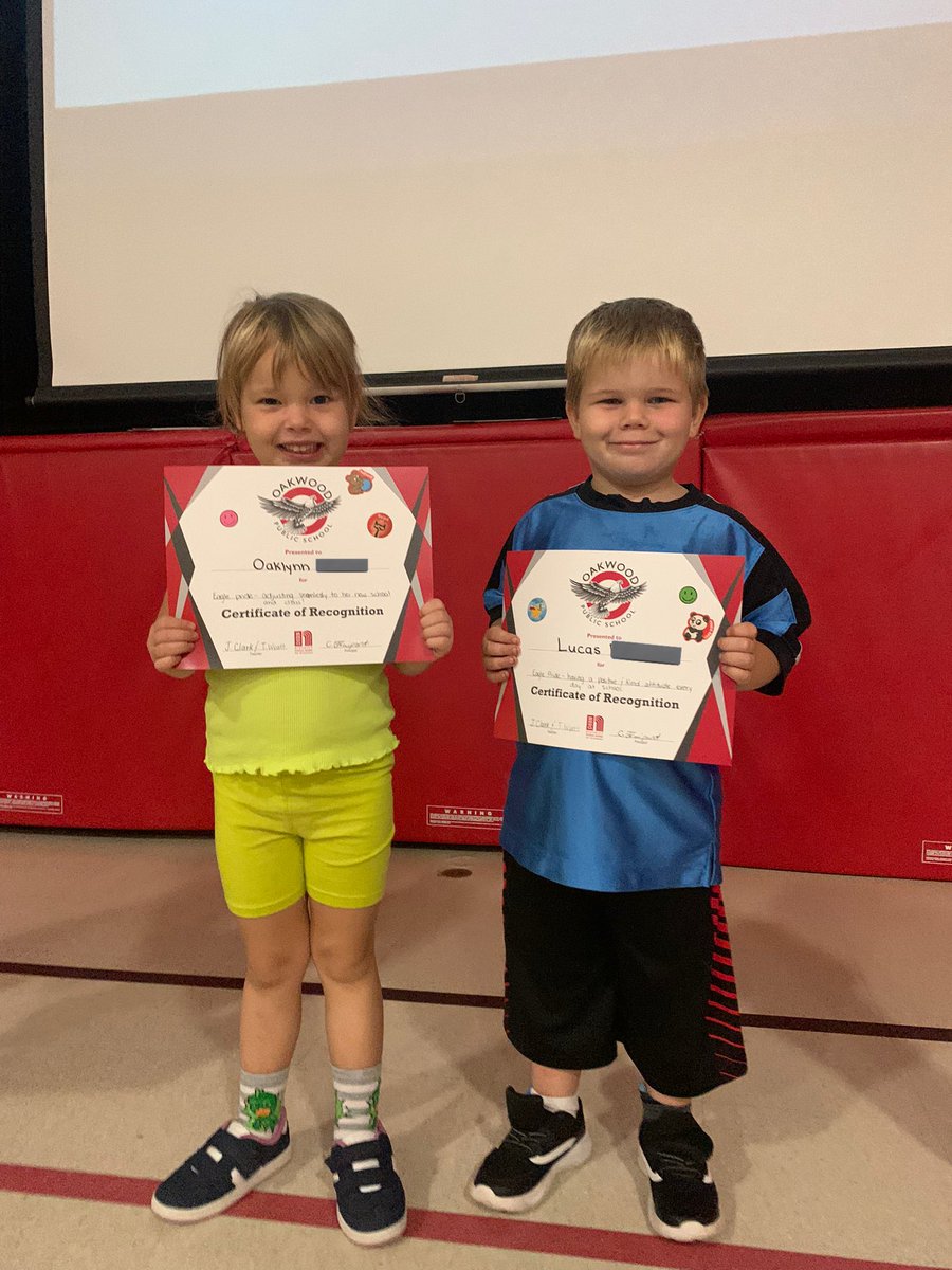 Congratulations to our September Award winners. These new to Oakwood friends have done a wonderful job showing Eagle Pride <a href="/OakwoodPublic/">Oakwood Public School</a> 🏅🏅
