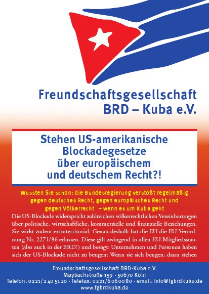 Acta, non verba. Taten sagen mehr als Worte. Seit Jahren ... fgbrdkuba.de/fg/download/bl… , #UnblockCuba #EU #Cuba #USA #Bundesregierung #Kuba