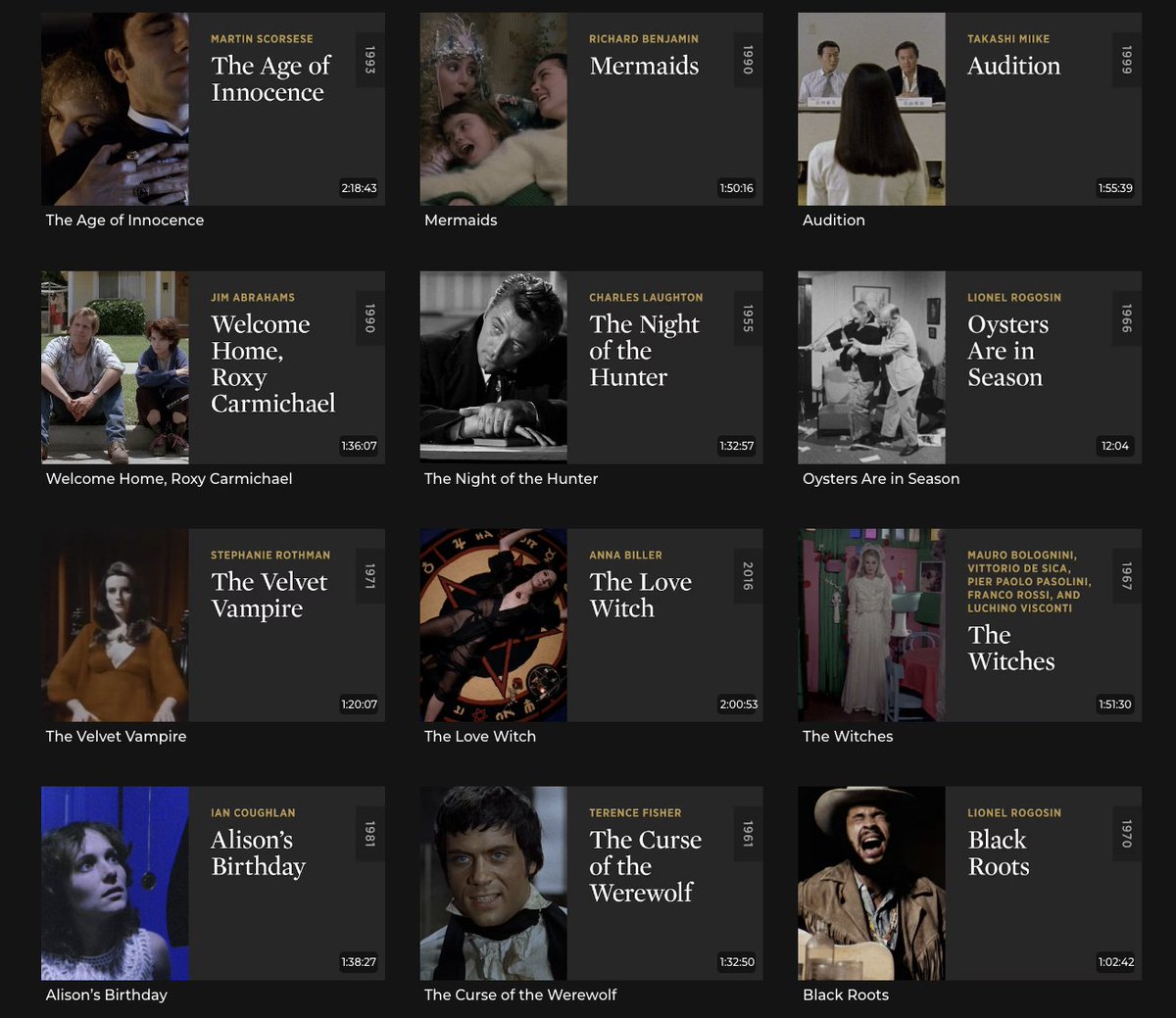 😍 NOW PLAYING ON THE CRITERION CHANNEL 😍
criterionchannel.com/newly-added