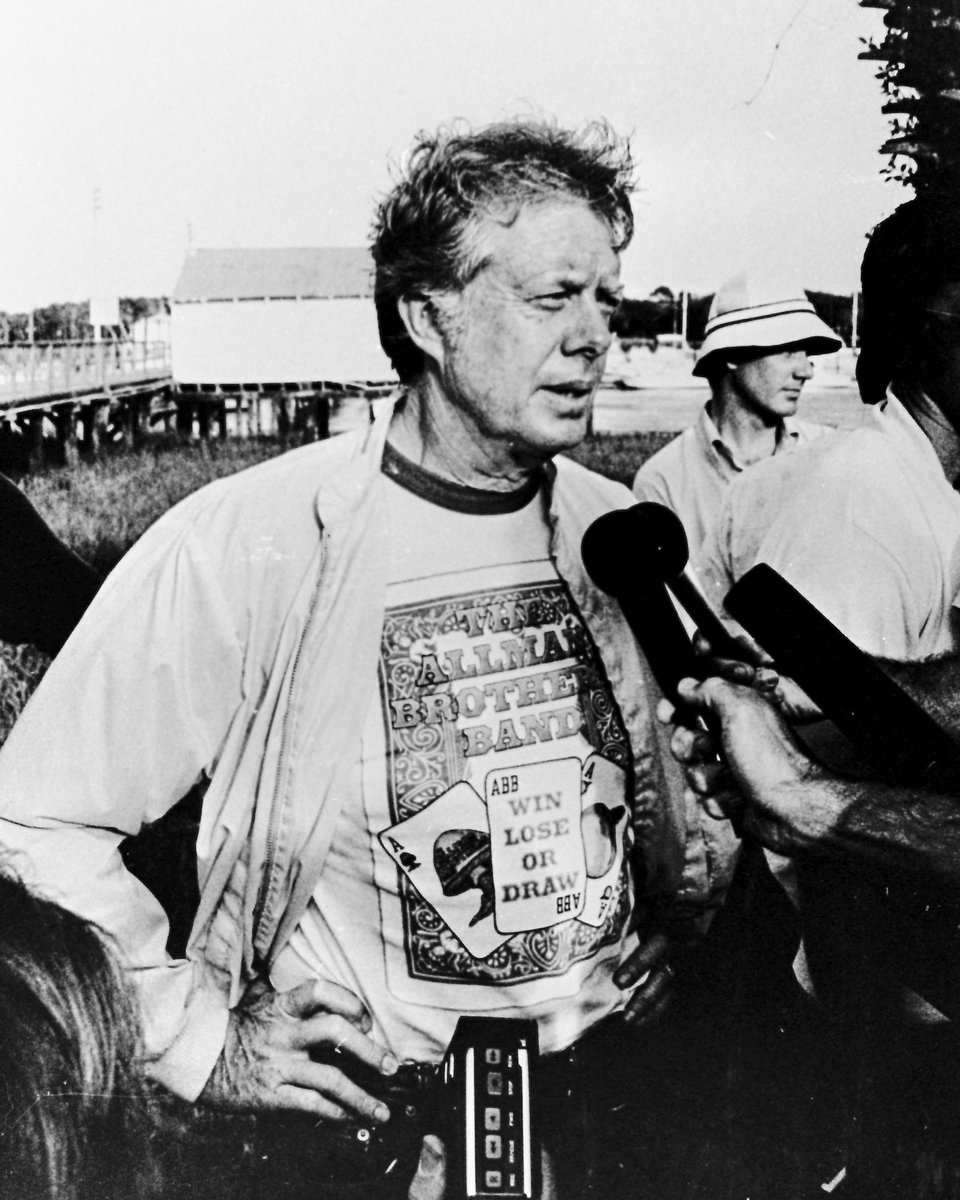 CapricornMacon's tweet photo. Happy big 1-0-0 to rock 'n' roll President Jimmy Carter! 
Photo by Herb Kossover https://t.co/hKJa4dEjM2