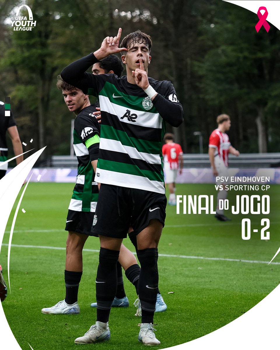 ⏹ Vitória dos Leões, na 2.ª jornada da UEFA Youth League 👏

⚽ Afonso Moreira e Eduardo Felícissimo
🔴 0-2 🟢 // #PSVSCP #UYL
