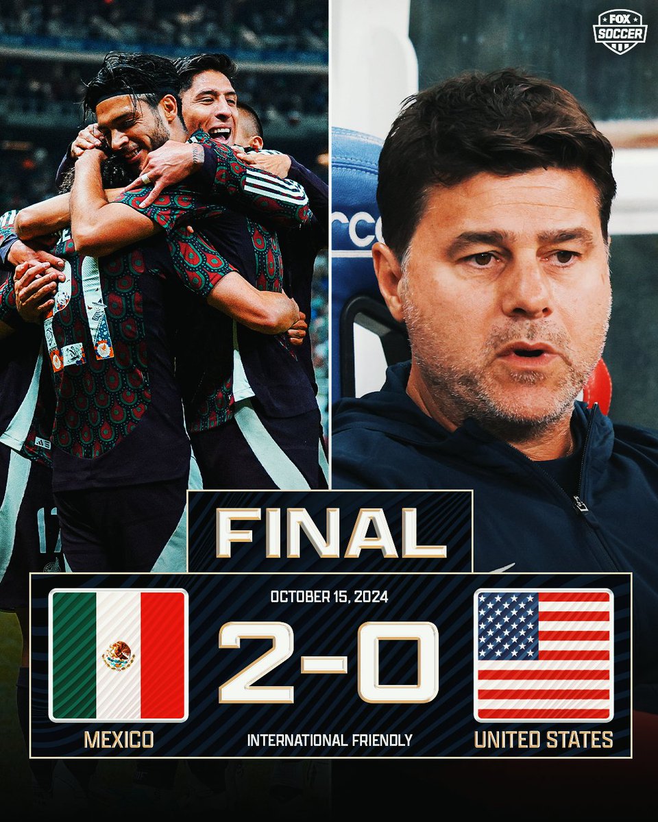 FOXSoccer's tweet photo. Mexico defeats the USMNT in Guadalajara, snapping the USA's 7-match unbeaten streak vs El Tri 👀🇲🇽

Tonight marked Mexico's first win vs the USMNT since September 6, 2019 🤯 https://t.co/lprLEKXhZF