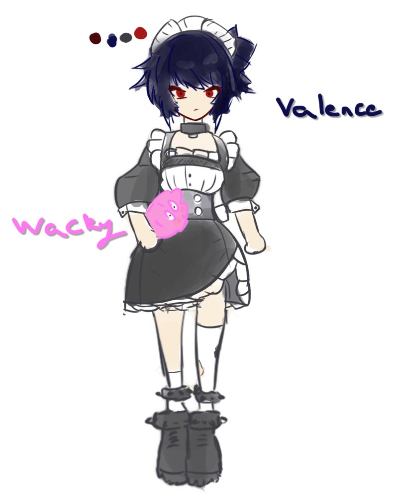 This is my official submission for <a href="/MyWackyBrain/">My Wacky Brain</a>'s new Mascot and Body.

He will now be carried around by a cute goth maid named Valence