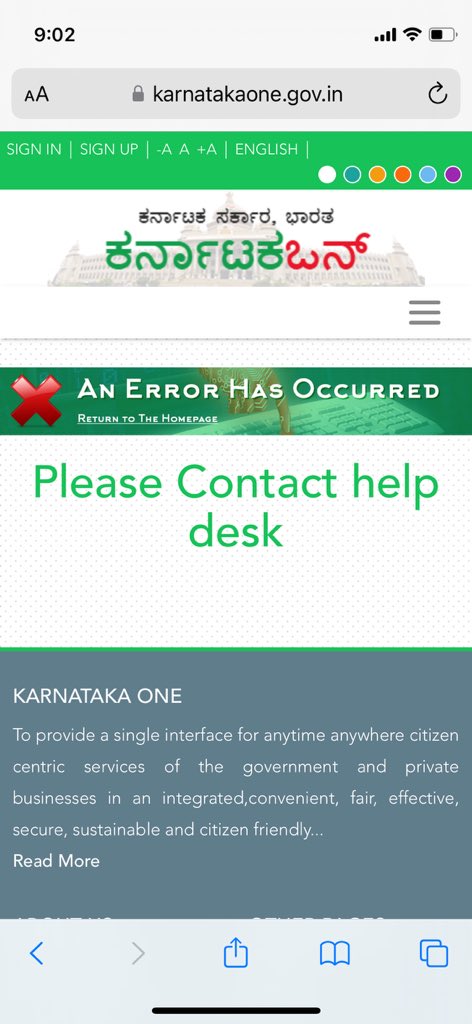 dear_saroj's tweet photo. @blrcitytraffic the Karnataka One portal isn’t working! Please check. @KarnatakaOne https://t.co/kyCNzVWM0j