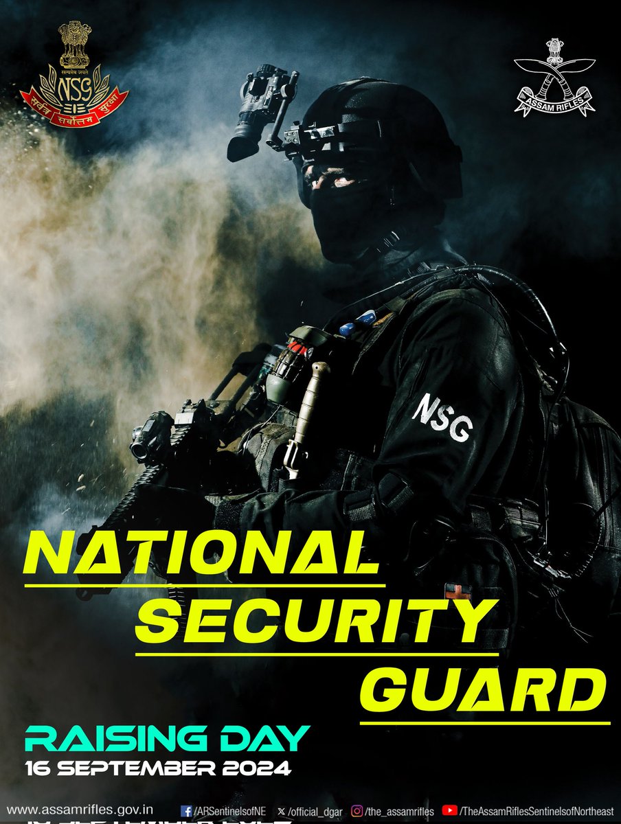 NSG_Comman's tweet photo. Hearty Congratulations and special wishes to all the soldiers of NSG on the 40th Foundation Day of NSG.
#NSG_Commando Group is Most imp. in protecting the internal defense of the country, on this occasion best wishes to all the #Security personnel of #NSG.
Jai Hind @nsgblackcats https://t.co/FKlP0SCKwQ
