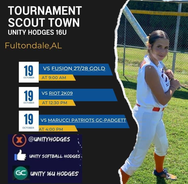 UnityHodges's tweet image. UNITY is headed to Scout Town! Follow us on game changer this weekend.🥎🧡💜