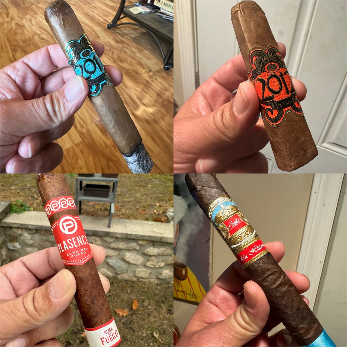 jcs12031973's tweet photo. Some of the smokes💨 I’ve had in the last few days @ovcigars #2012sumatra and #2012corojo @PlasenciaCigars #almadefuego @EPCarrillo #lahistoria https://t.co/OfgQfCBsmc