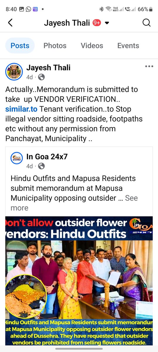 मुख्यमंत्र्यांनी पण याची दखल घेतली... धन्यवाद.. 
CM..sir..
We hope like Tenant verification.. roadside vendors verification will soon start.... will have control on illegalities..
पुढे..यात सर्वांचा कृतिशील सहभाग अपेक्षित...
<a href="/goacm/">CMO Goa</a> 
<a href="/shripadynaik/">Shripad Y. Naik</a> 
<a href="/ShetSadanand/">SADANAND SHET TANAVADE</a>