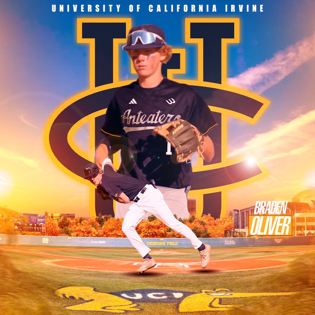 I am very excited to announce my commitment to further my academic and baseball career at UC Irvine. I’d like to thank my family and all my past coaches for making me the player and person I am today. Go Anteaters! #EatersGottaEat