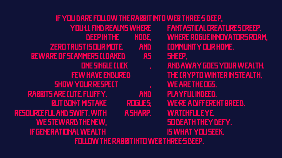 WILL YOU DARE FOLLOW THE RABBIT?
🐰🕳️