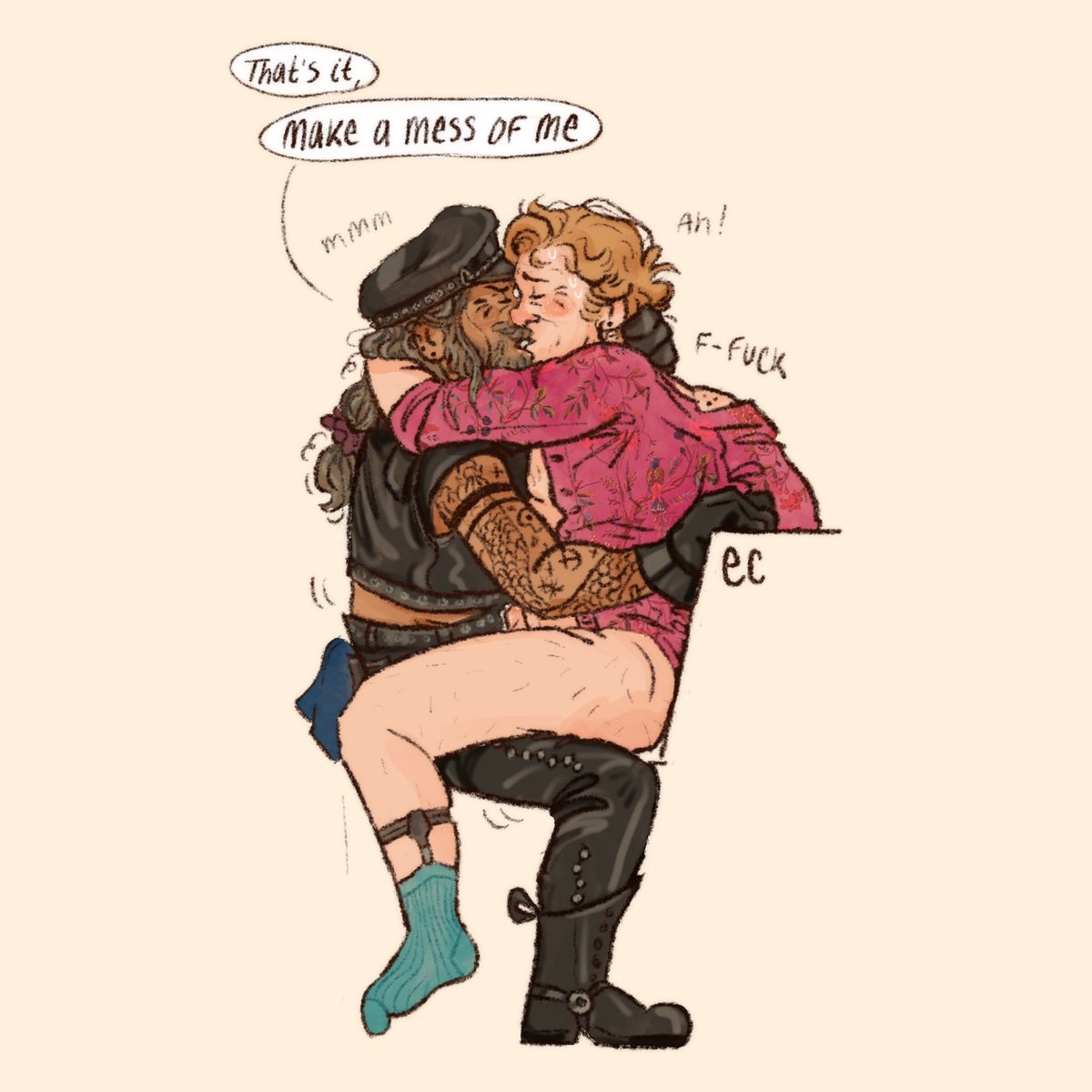 day 16: leather || make a mess of me

#ofmdkinktober2024