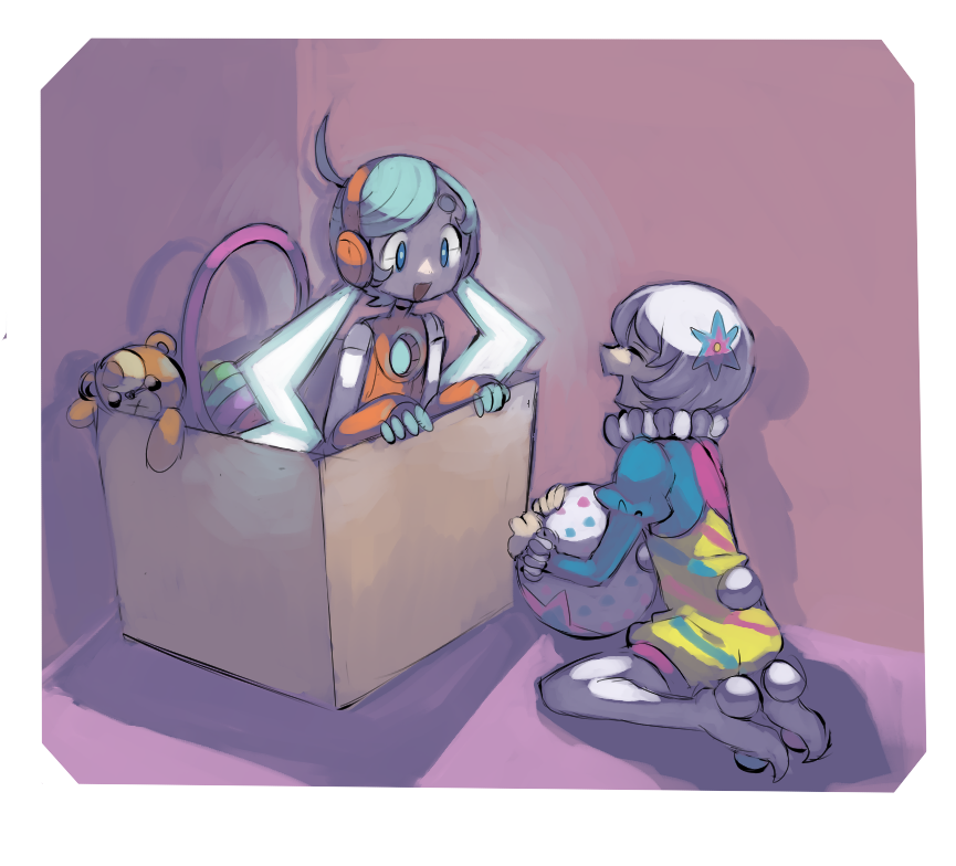 StevensResolve's tweet photo. in a discarded box of old toys, the blacephalon child finds a friend https://t.co/OI4FlrnslR