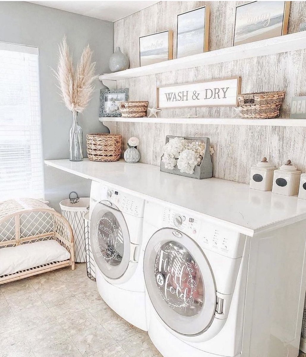 CharismaHomeDec's tweet image. This beautiful laundry room designed by @beautifulinspire.co is the most stylish and adorable one we’ve ever seen! We absolutely love it! The shabby chic colors, soft tone and lovely decor. It’s true perfection! 
#chichomedecor #uniquehomedecor #DIYhomeprojects #style #design
