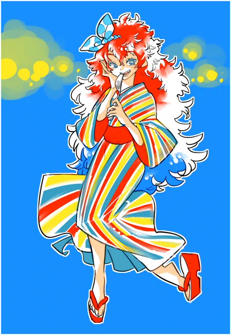 かき氷の擬人化です!⁦⁩ さんありがとうございました〜かき氷と聞いてめちゃくちゃ楽しみになった イチゴかブルーハワイかレモンか味をしぼれなかった… 