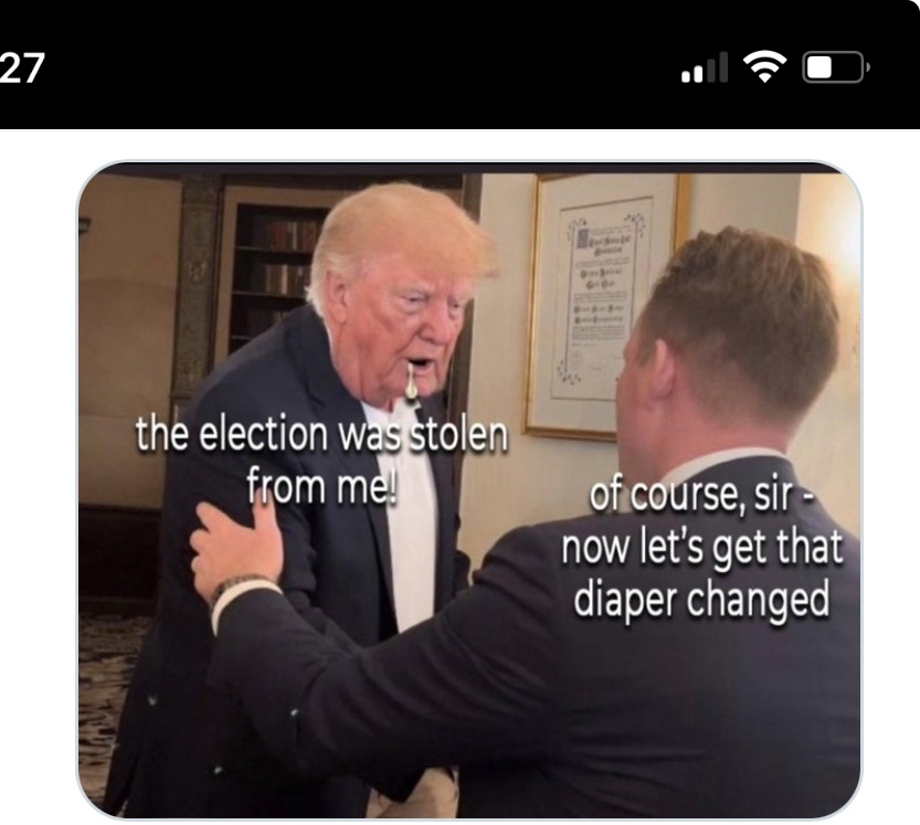 Put this insane narcissistic asshole in a home or prison. A True perpetual liar, that wouldn’t know the truth if it was staring him in the face. Since his family won’t do it, why don’t we get a petition together and Baker Act him.