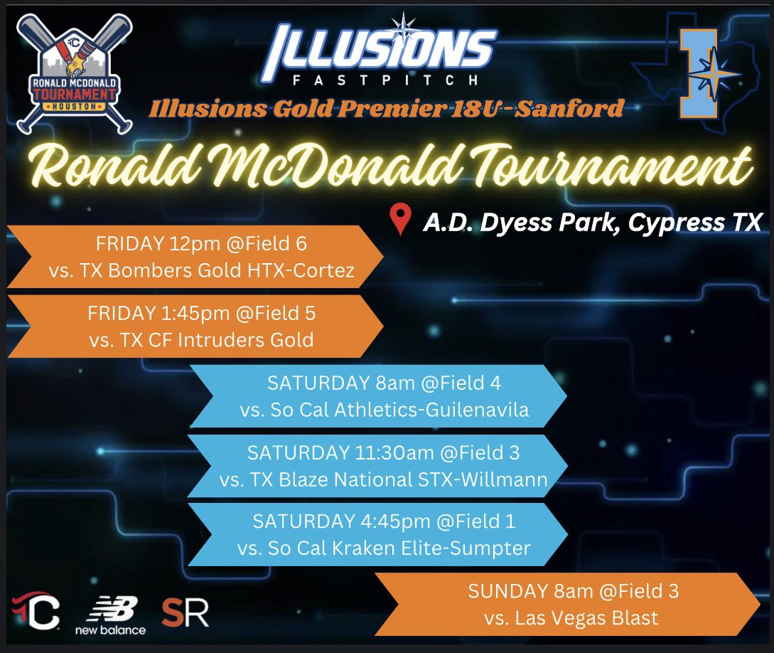 Illusions Gold Premier CTX 18U-Sanford (@goldctx) on Twitter photo Next up is <a href="/TCSFastpitch/">TC Fastpitch</a> Ronald McDonald Tournament Showcase!! Ready to showcase our uncommitted players!! <a href="/tc_collegecoach/">TC College Coaches</a> <a href="/Sports_Recruits/">SportsRecruits</a> 💯👀🔥 Next up is <a href="/TCSFastpitch/">TC Fastpitch</a> Ronald McDonald Tournament Showcase!! Ready to showcase our uncommitted players!! <a href="/tc_collegecoach/">TC College Coaches</a> <a href="/Sports_Recruits/">SportsRecruits</a> 💯👀🔥