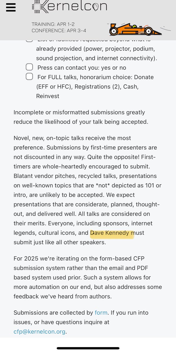 Sorry ⁦<a href="/HackingDave/">Dave Kennedy</a>⁩, no special treatment for you!  lol!!