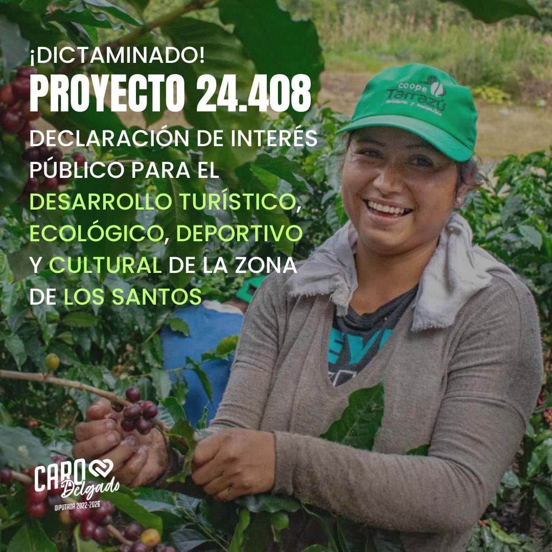 carodelgadocr's tweet image. Hoy celebramos un logro importante: el proyecto de ley 24.408, que busca declarar de interés público el desarrollo turístico, ecológico, deportivo y cultural de la zona de Los Santos, ha sido dictaminado en la Comisión de Turismo.