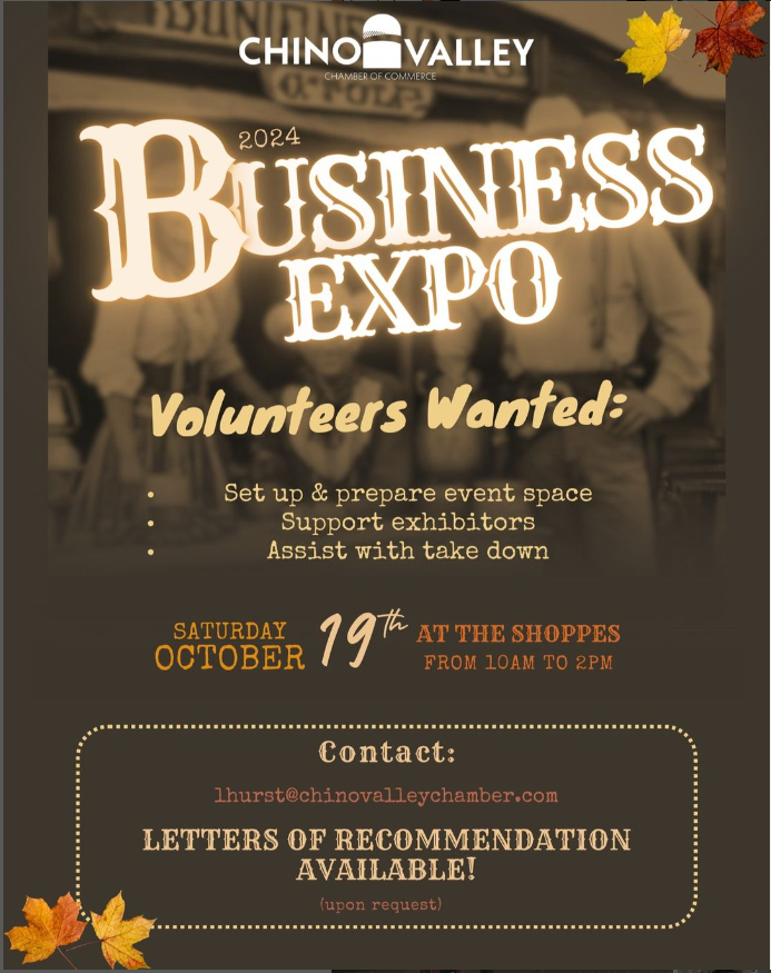 Baldy View ROP (@baldyviewrop) on Twitter photo The 2024 Chino Valley Business Expo is on October 19th! Volunteers needed! Gain experience and be involved with the community. Contact lhurst@chinovalleychamber.com to learn more! #Business #volunteering #CVChamber <a href="/chinovalleycc/">Chino Valley Chamber of Commerce</a> The 2024 Chino Valley Business Expo is on October 19th! Volunteers needed! Gain experience and be involved with the community. Contact lhurst@chinovalleychamber.com to learn more! #Business #volunteering #CVChamber <a href="/chinovalleycc/">Chino Valley Chamber of Commerce</a>