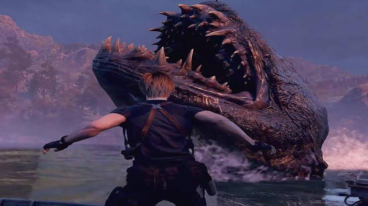 "Creature Log, protocol 178.
 Agent Leon Kennedy.

Del Lago (From the Lake). A mutated salamander infected with the Las Plagas parasite. Very aggressive, had the size of a whale and a lot of teeth. Tried to eat me and the boat I was in. I killed the creature with harpoons."