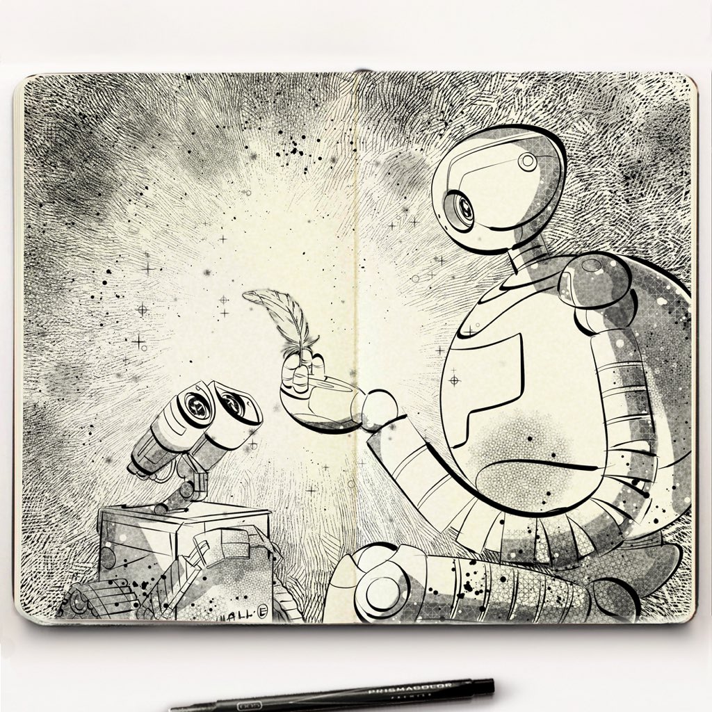 myinkcorner's tweet image. #inktober day 14 #TheWildRobot
