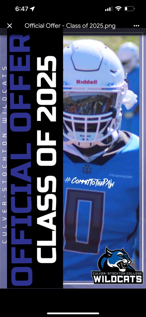Blessed to receive my FIRST OFFICAL OFFER from <a href="/CoachCutshaw/">Roy Cutshaw Jr</a> <a href="/CSCwildcatsFB/">Culver Football</a> ‼️