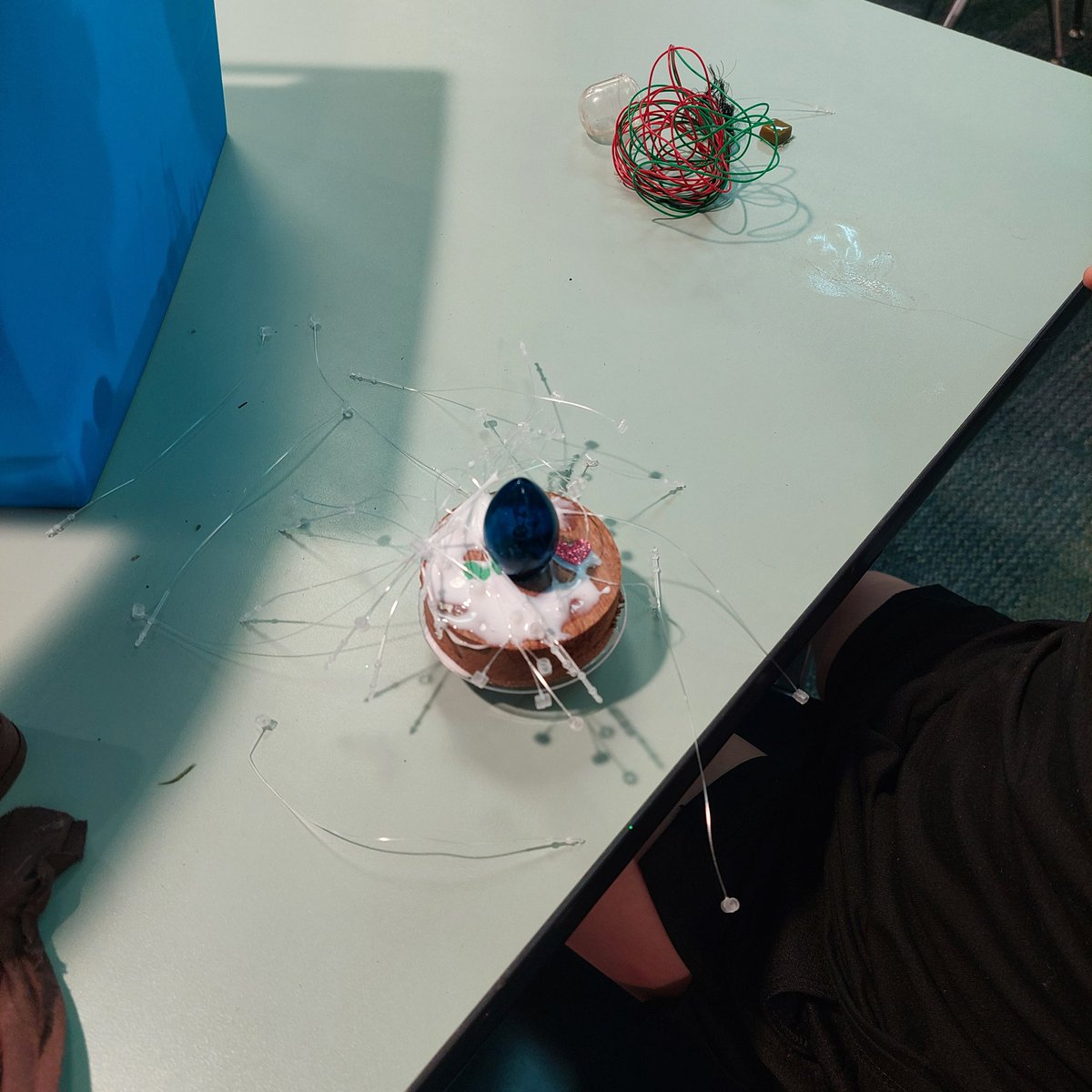 _mtom1's tweet image. 1st graders made their own monster using materials from Welman. Read "I Need my Monster"