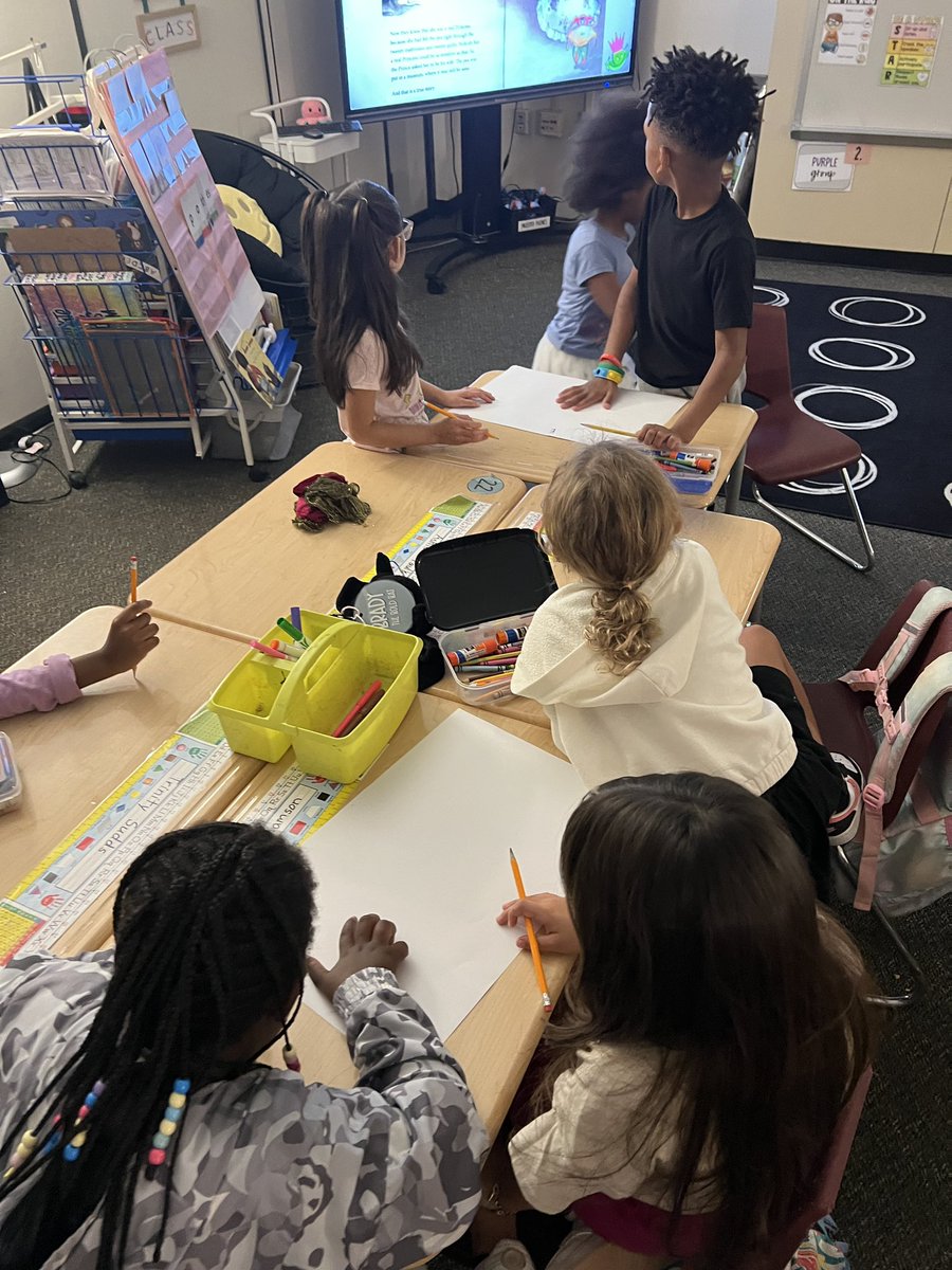 I loved seeing these first graders excited to present their beginning,middle, and end sketch with their groups! They did a great job describing what happened in the folktale, The Princess and The Pea!💚 <a href="/HumbleISD_OE/">Oaks Elementary</a>