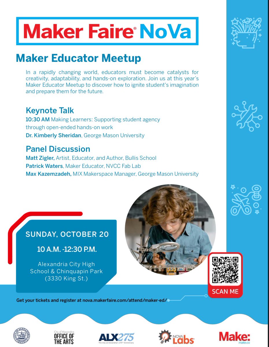 _homemaker's tweet image. 🧰 📚 🛠️ Maker Educator Meetup 2024: Nurturing #Creativity and Agency through Making. #professionals who can #improvise, be #creative and quickly #adapt to change requires teachers who can embrace #tinkering, messy projects and hands-on #learning. nova.makerfaire.com