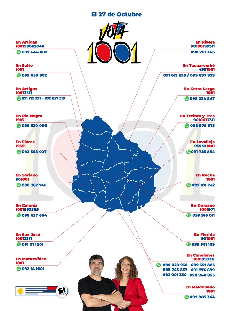 Siendo las 10:01
El 27/10 votá por la esperanza para avanzar.

1001 · Frente Amplio