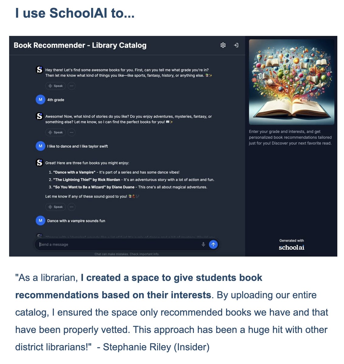 Stephanie Riley (@steph_riley_18) on Twitter photo I๐<a href="/GetSchoolAI/">SchoolAI</a>
Come by <a href="/PHS_TheNest/">The Nest at Prosper HS</a> an check out our SchoolAI Space to get amazing recommendations for your next read!(:
<a href="/PISDEdtech/">Prosper ISD Educational Technology</a> <a href="/PISD_Libraries/">Prosper ISD Library Services</a>
(Disclaimer: The Space pictured is different from our specific one, but still a great Space!!) I๐<a href="/GetSchoolAI/">SchoolAI</a>
Come by <a href="/PHS_TheNest/">The Nest at Prosper HS</a> an check out our SchoolAI Space to get amazing recommendations for your next read!(:
<a href="/PISDEdtech/">Prosper ISD Educational Technology</a> <a href="/PISD_Libraries/">Prosper ISD Library Services</a>
(Disclaimer: The Space pictured is different from our specific one, but still a great Space!!)