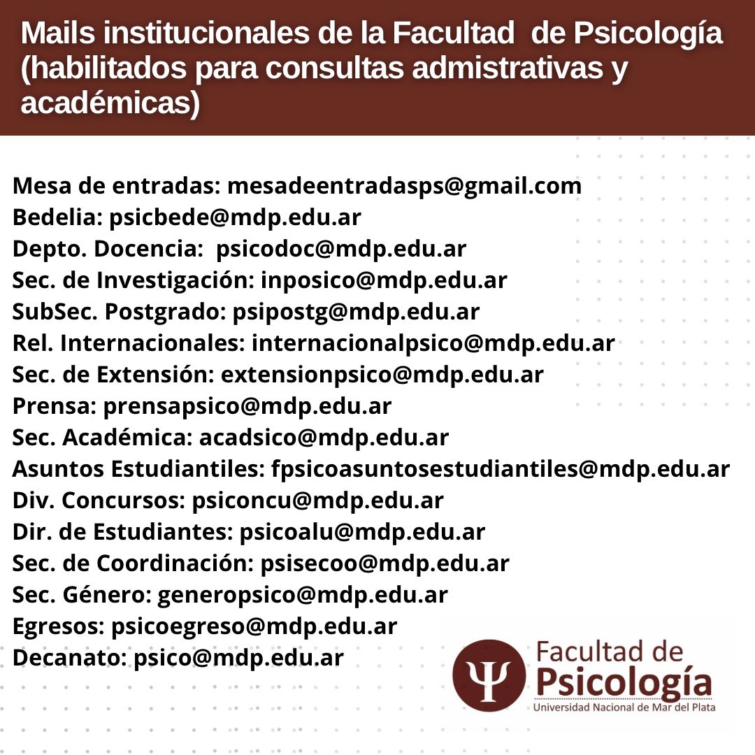 Facultad de Psicología-UNMDP (@psicounmdp) on Twitter photo 