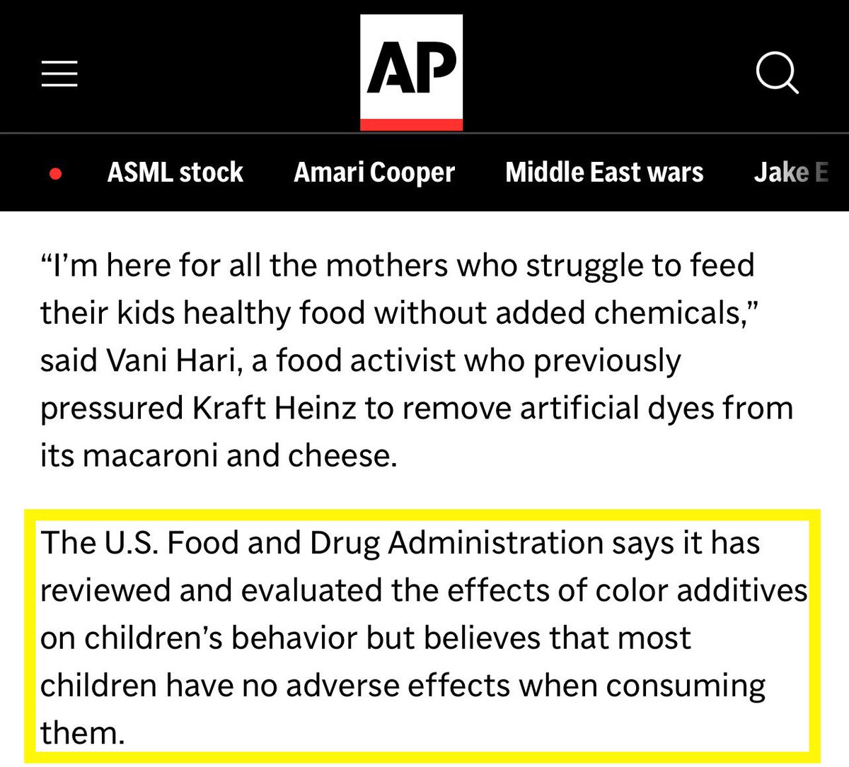 Red 40 is literally crude oil. 

We have completely lost the plot with “evidence based medicine” when the FDA is saying there’s not enough data to suggest mixing crude oil in our kid’s food is harmful. 

Evidence based medicine is killing us.