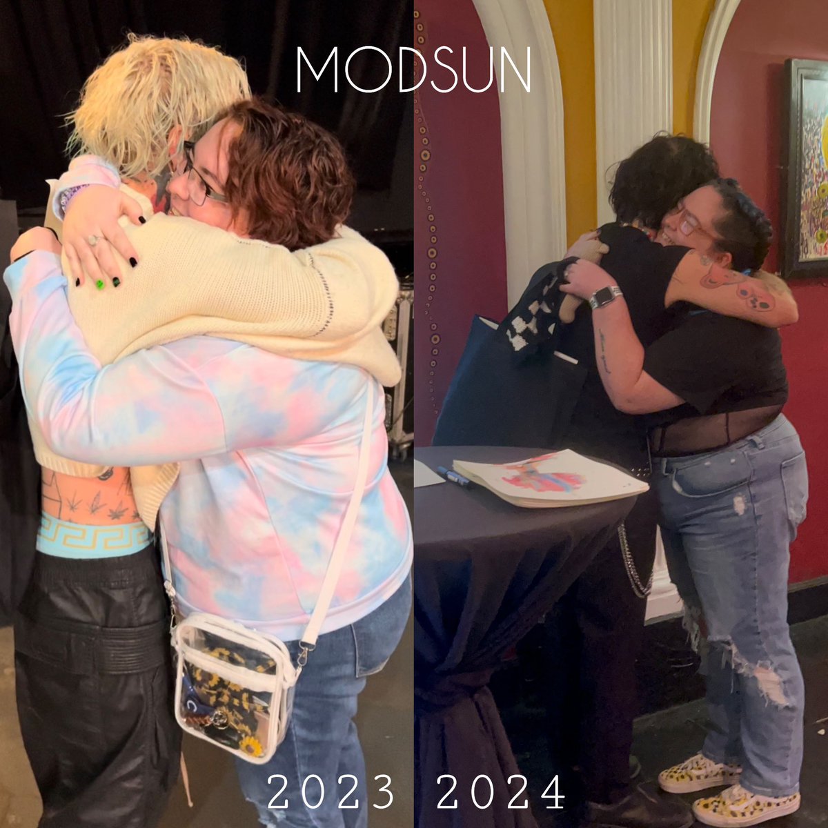sarburris19's tweet photo. Hugging @MODSUN always heals my soul! ☀️
You are such a beautiful soul that deserves so much happiness and good things in your life! Your energy and vibe is truly something special my hippy! Thank you for another AMAZING meet and greet and show in Chicago at the House of Blues💙 https://t.co/6NjjUMzC53