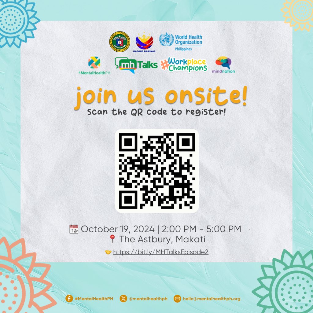 mentalhealthph's tweet image. Only 3 days to go until our next #MHTalks Season 7 episode! 💼

Join us for &quot;Championing Mental Health: Why It Matters&quot; as we spotlight how workplace champions are transforming environments and advocating for mental health. 💚

👉 Register now: bit.ly/MHTalksEpisode