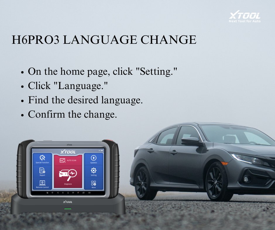 XtoolTech2010's tweet image. 🤔How to change language of diagnostic tool #H6PRO3? Get it done in four simple steps! 😎
#xtool #xtooltech #faq #Automotive #Diagnostics #TechTips #CarMaintenance