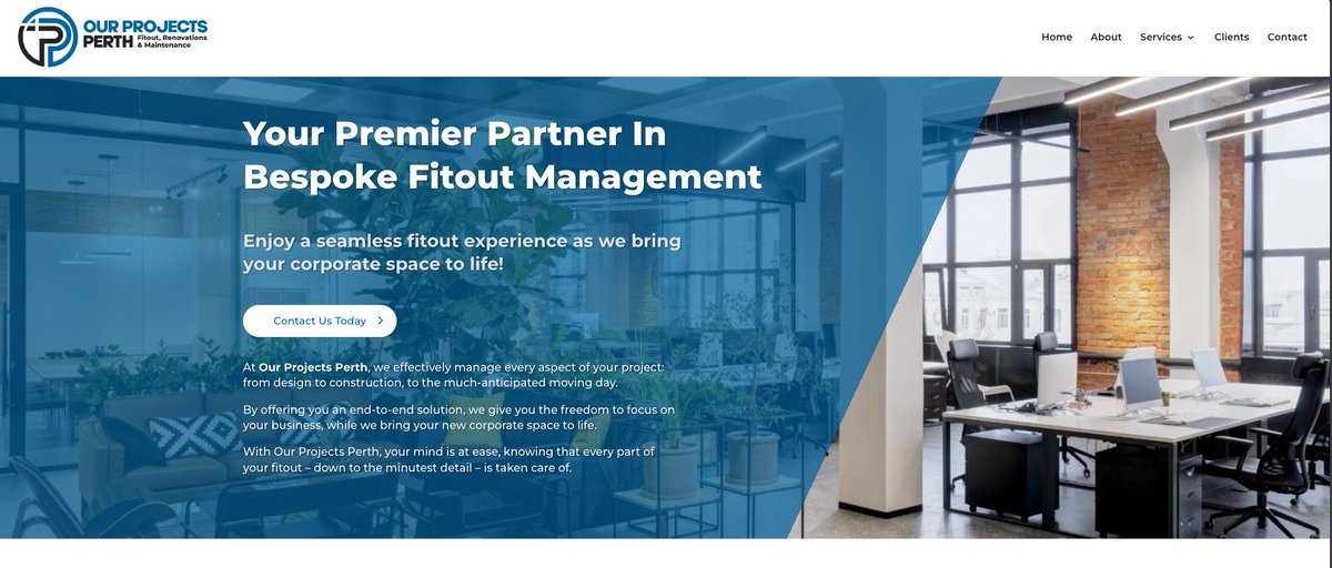 𝗠𝗲𝗺𝗯𝗲𝗿 𝗦𝗽𝗼𝘁𝗹𝗶𝗴𝗵𝘁: Our Projects Perth
𝗢𝘂𝗿 𝗣𝗿𝗼𝗷𝗲𝗰𝘁𝘀 𝗣𝗲𝗿𝘁𝗵 has recently launched their brand-new website. Congratulations Kallan and Hannah!
ourprojectsperth.com

Get your free website at PrimeSites.
#freewebsite #webdesign #newwebsite #allinclusive