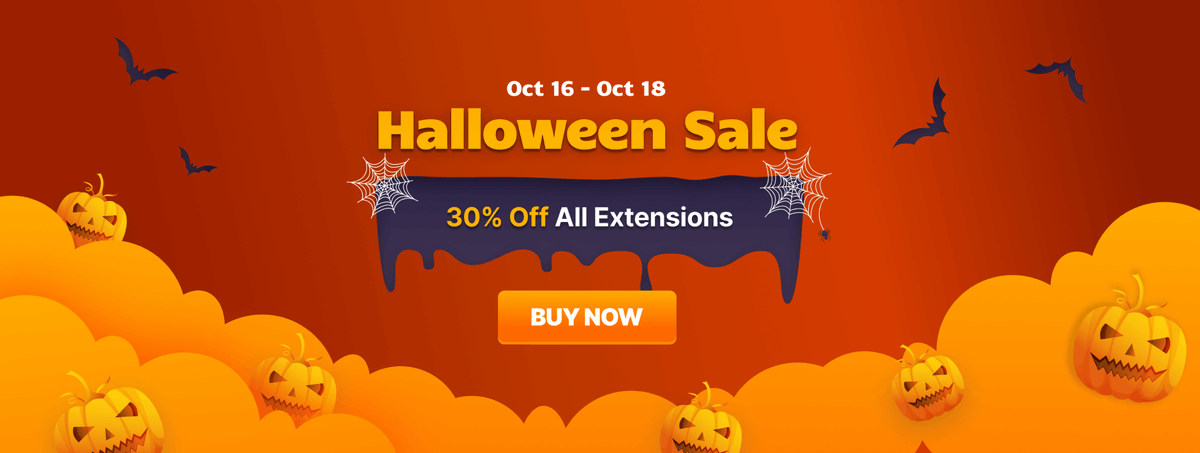 magezonvn's tweet image. 🎃 Halloween Sale: 30% OFF ALL EXTENSIONS 🎃
👻 Time: Oct 16 - 18
👻 Purchase now: magezon.com/magento-2-exte…
#magezon #magento2 #Magento2Extension #halloween2024 #HalloweenSale
