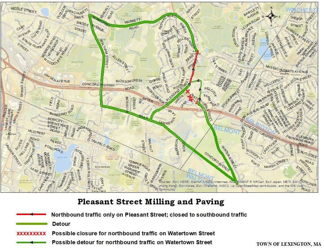 Pleasant St will be milled tomorrow, 10/16 &amp; be closed to southbound traffic at Mass Ave. See web for details.  lexingtonma.gov/2007/Construct…  <a href="/LexpressBus/">Lexpress</a> <a href="/LexingtonPolice/">Lexington Police (MA)</a> <a href="/LPSBusUpdates/">Lexington School Bus</a> <a href="/TownOfLexMA/">Town of Lexington, MA</a>