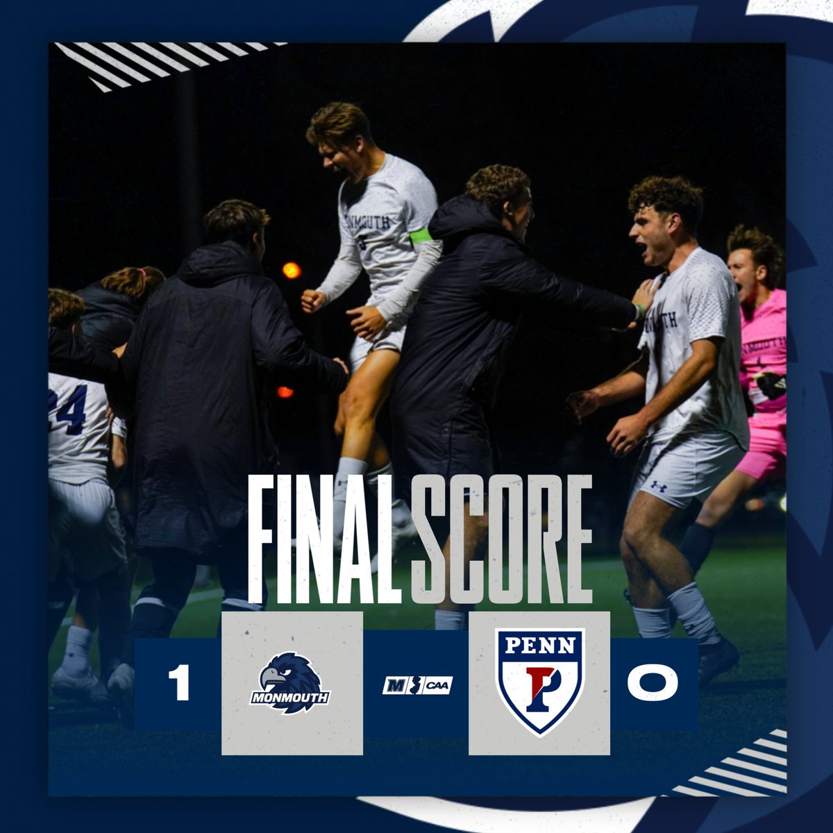 Down goes No. 12 Penn!

A second half goal by <a href="/MonmouthSoccer/">Monmouth Men's Soccer</a> secured the Hawks' second upset of the No. 12 team in the country this season.

#FlyHawks