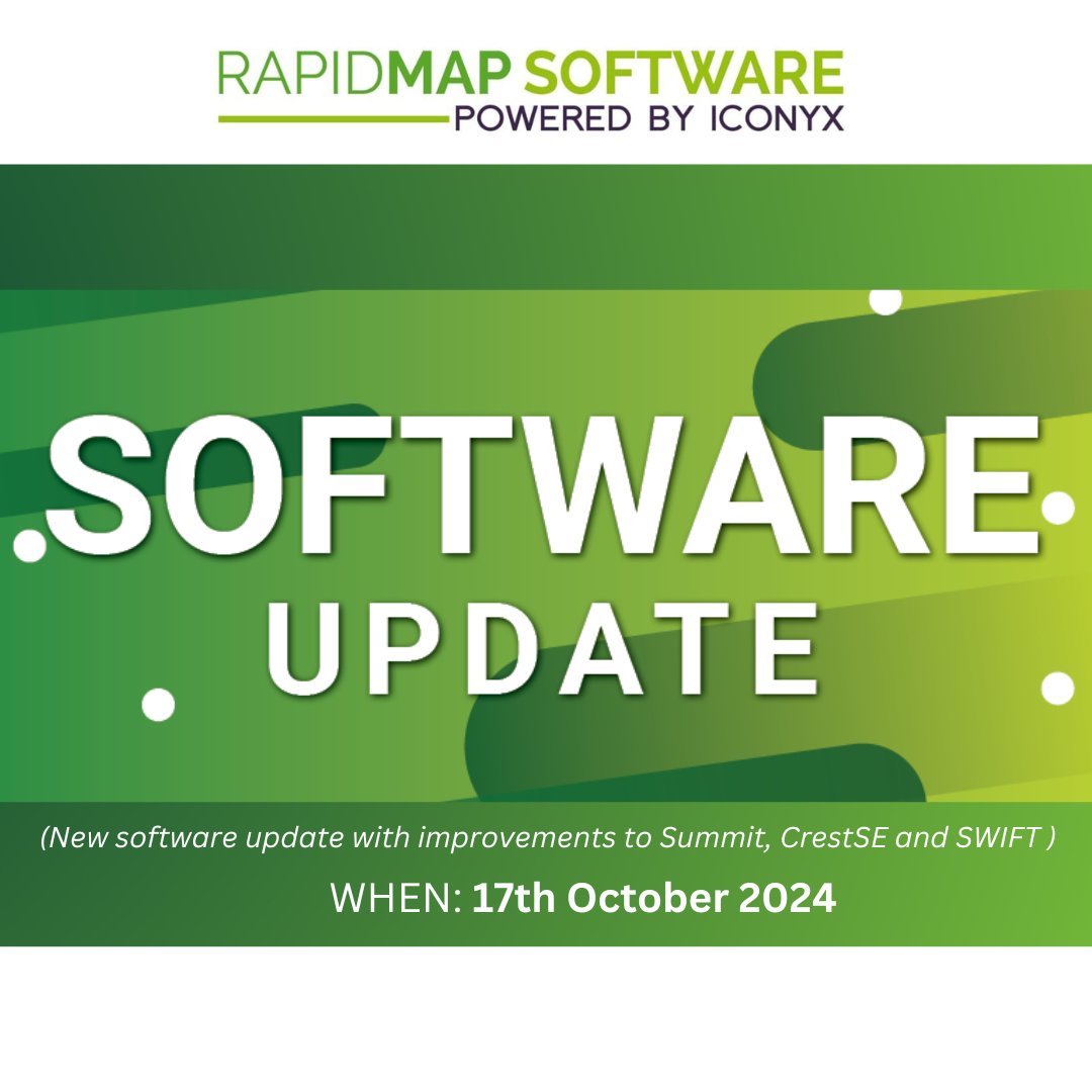 Iconyx1's tweet image. Reminder: CrestSE, SWIFT, &amp;amp; Summit Portal will be offline tomorrow, Oct 17, 4-11:59 PM AEDT. Please sync all data before 4 PM. Need help? Our support team is ready to assist. 📞👨🏻‍💻 outlook.office365.com/book/Iconyx@ra…

#RapidmapSoftware #CrestSE #SWIFT #Summit #RapidMap
