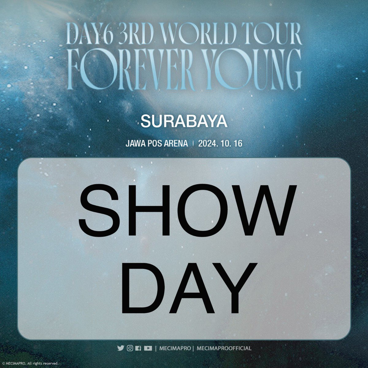 mecimapro's tweet photo. #DAY6_FOREVER_YOUNG_Surabaya - The wait is over! We're soo excited to have the 2nd show of #DAY6's tour in Indonesia at Surabaya. Get ready for an unforgettable night filled with amazing performances and incredible energy! https://t.co/0v8Ir9loLz