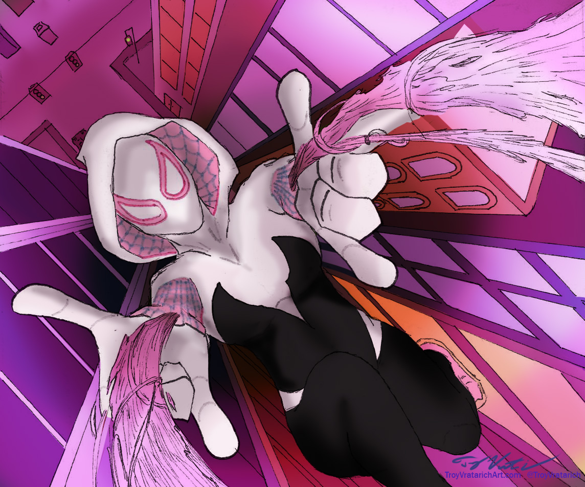 Day 8: Straight from the #SpiderVerse Spider-Gwen: The Ghost-Spider!
#drawtober #drawtober2024 #SpiderGwen #Marvel